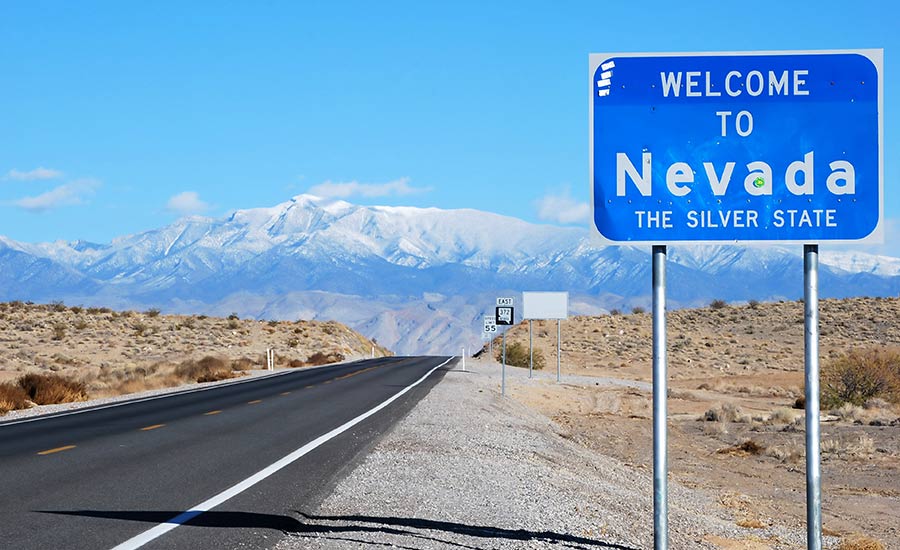 Welcome to Nevada road sign